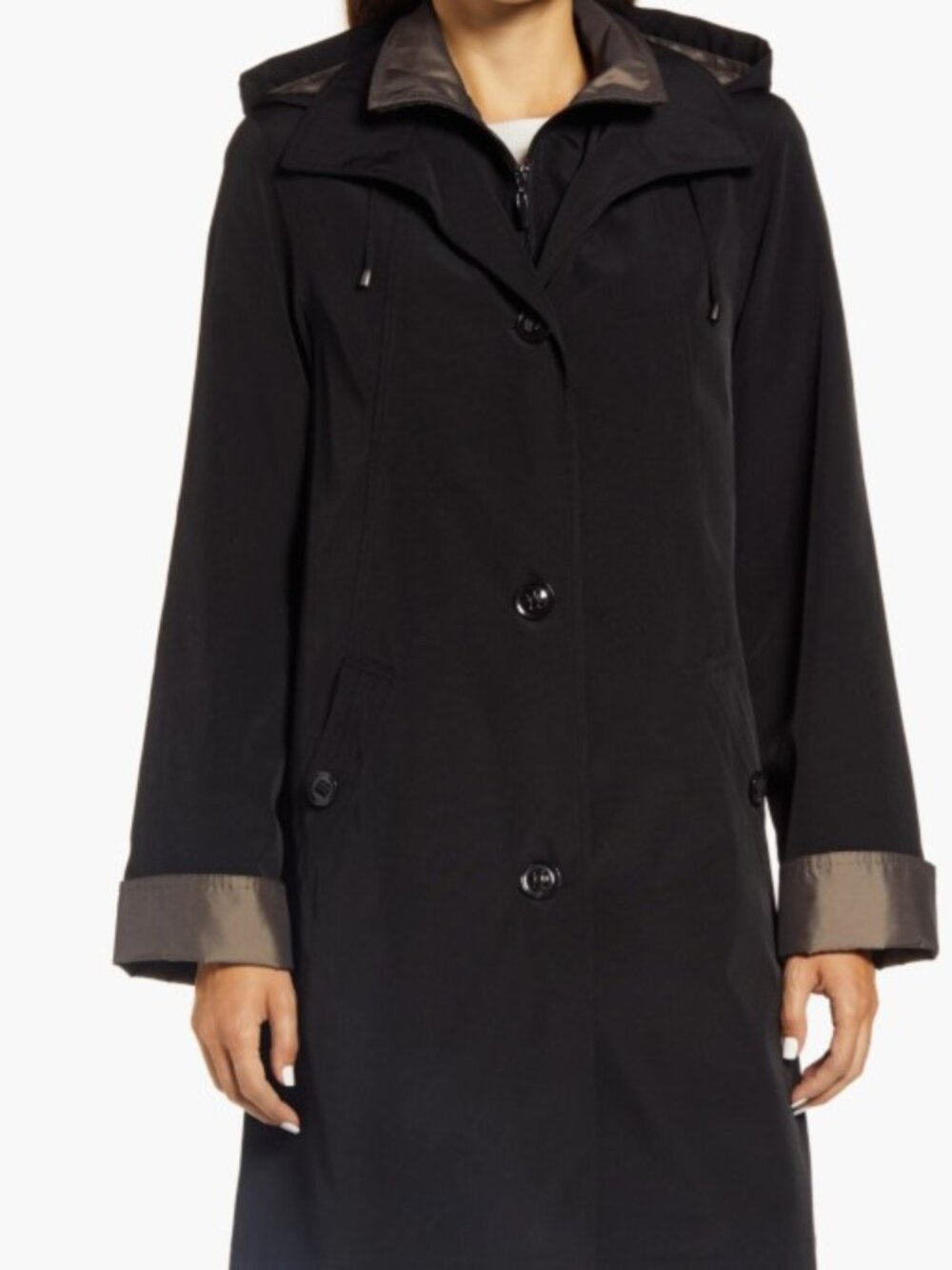 Coat for ALL Weather! Classic Long Women's Hooded Raincoat Gallery Petite M